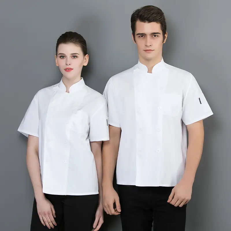 Men White Short Sleeve Shirt Summer Workwear - Image 3