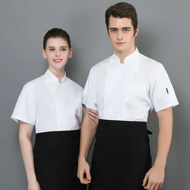 Men White Short Sleeve Shirt Summer Workwear - Image 4