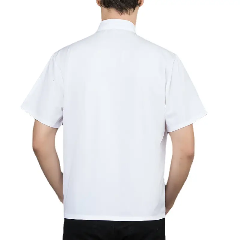 Men White Short Sleeve Shirt Summer Workwear - Image 5