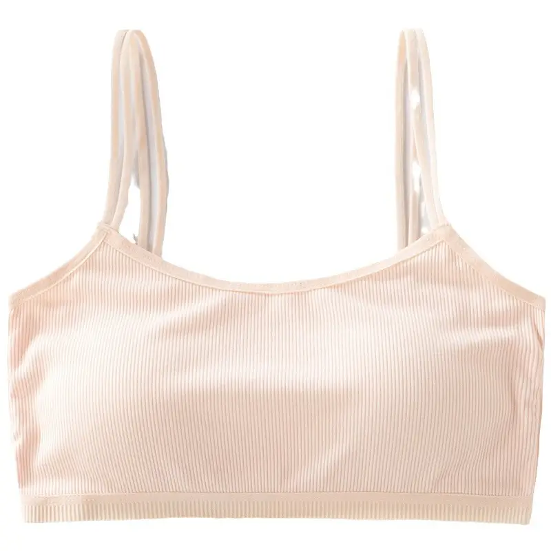 Girls' Tube Top Pure Cotton Double-Layer Middle and Large Children's Bra Junior High School Girls Vest Sling Underwear Developmental Children's Underwear