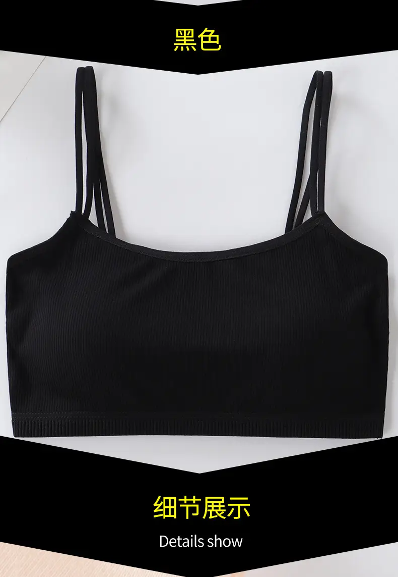 Girls' Tube Top Pure Cotton Double-Layer Middle and Large Children's Bra Junior High School Girls Vest Sling Underwear Developmental Children's Underwear — feature 17