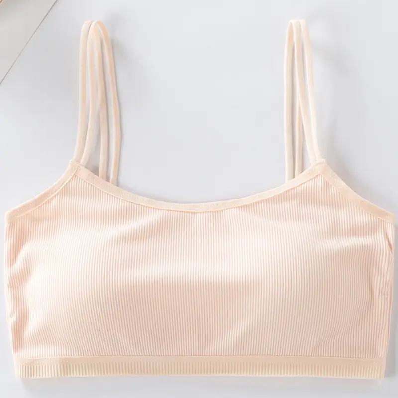 Girls' Tube Top Pure Cotton Double-Layer Middle and Large Children's Bra Junior High School Girls Vest Sling Underwear Developmental Children's Underwear