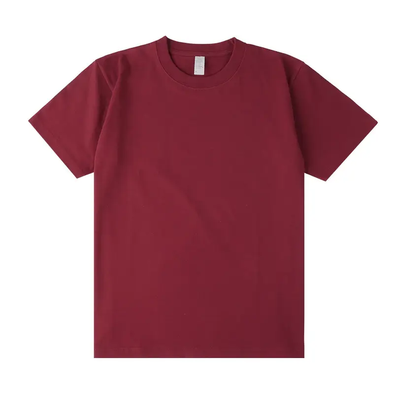 Men's Maroon Cotton T-Shirt Short Sleeve Couple Wear - Image 21