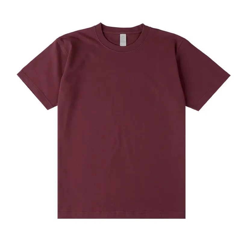 Men's Maroon Cotton T-Shirt Short Sleeve Couple Wear - Image 22