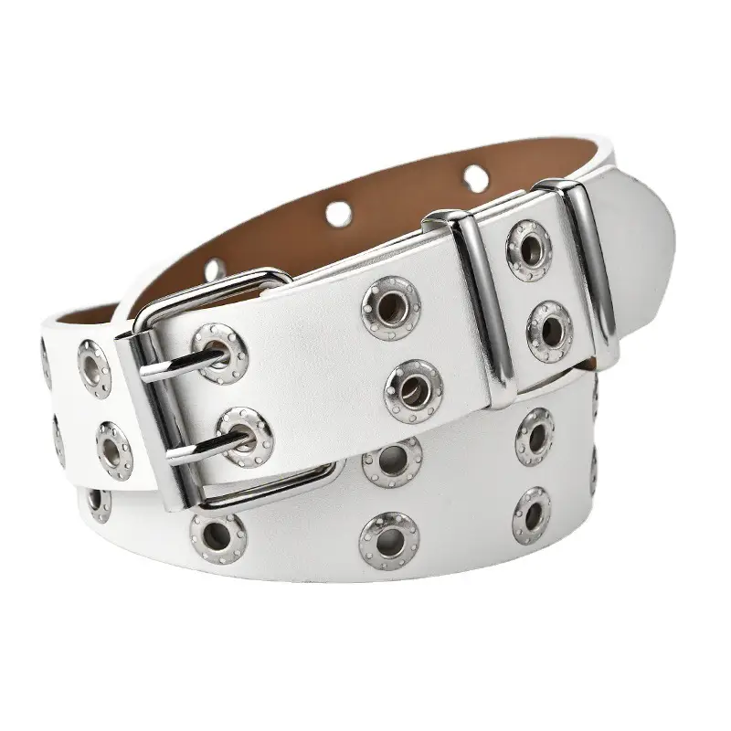 Silver PU Belt with Diamond Buckle for Women - Image 9