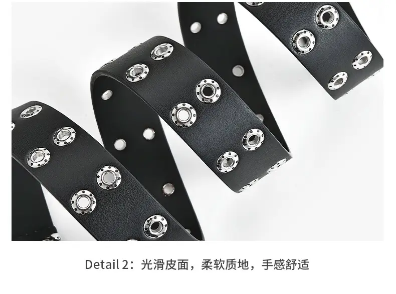Silver PU Belt with Diamond Buckle for Women — feature 45