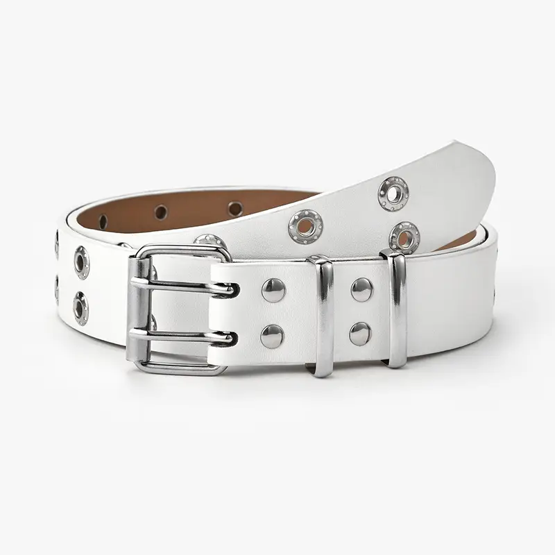 Silver PU Belt with Diamond Buckle for Women - Image 2