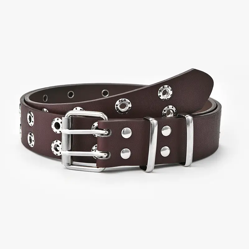 Silver PU Belt with Diamond Buckle for Women - Image 3
