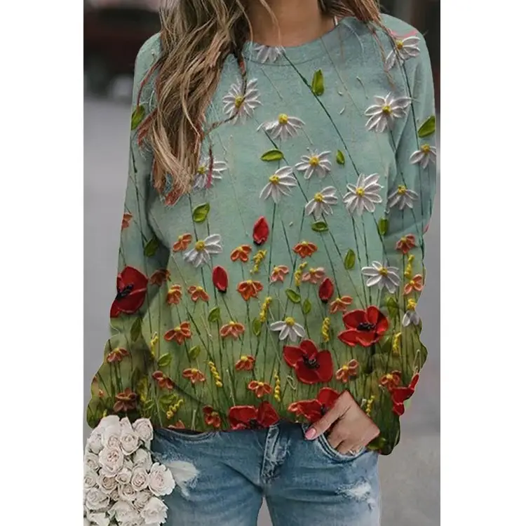 Cute Cat 3D Print Long Sleeve T-Shirt - Image 11