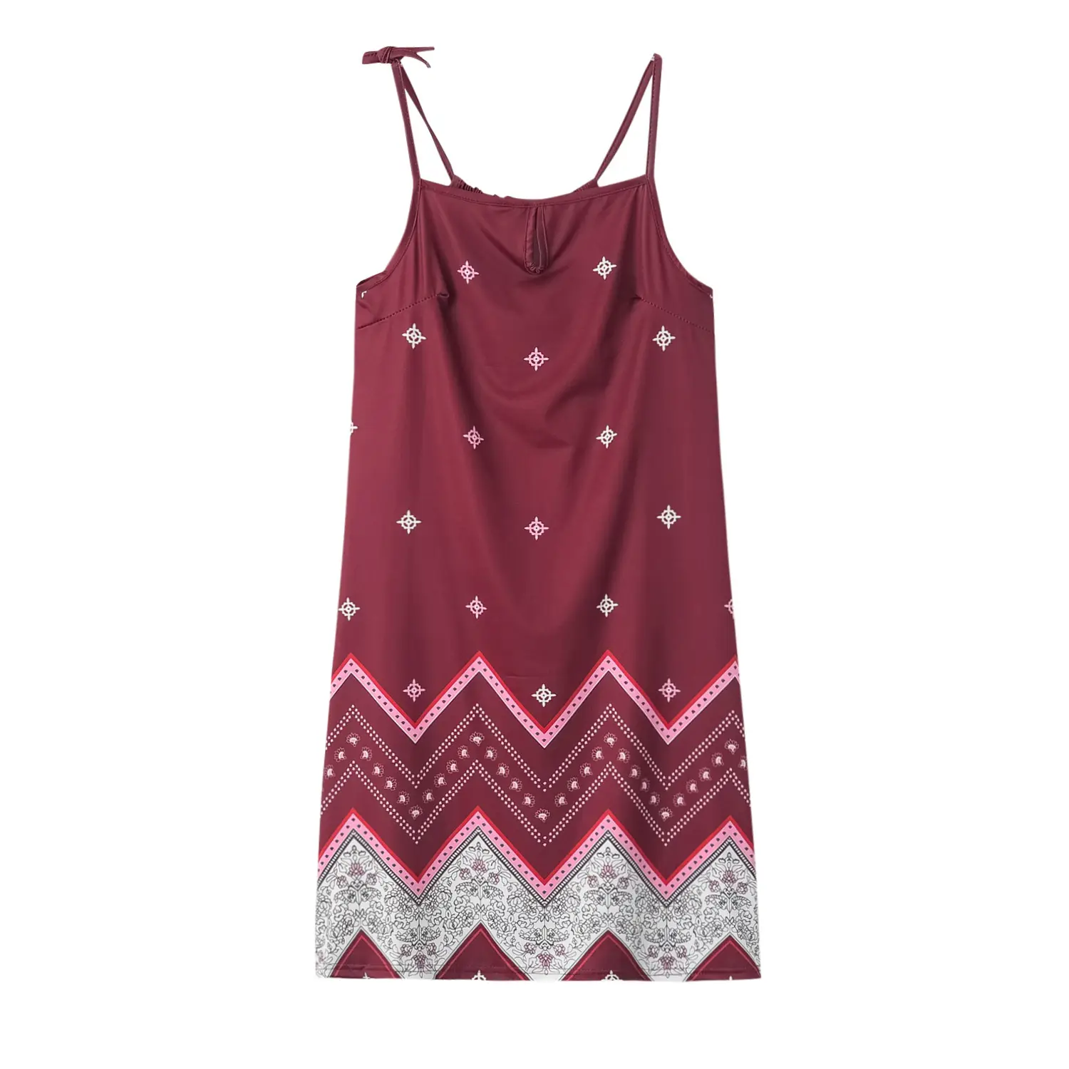 White Embroidered Sleeveless Dress with Flower Detail - Image 2