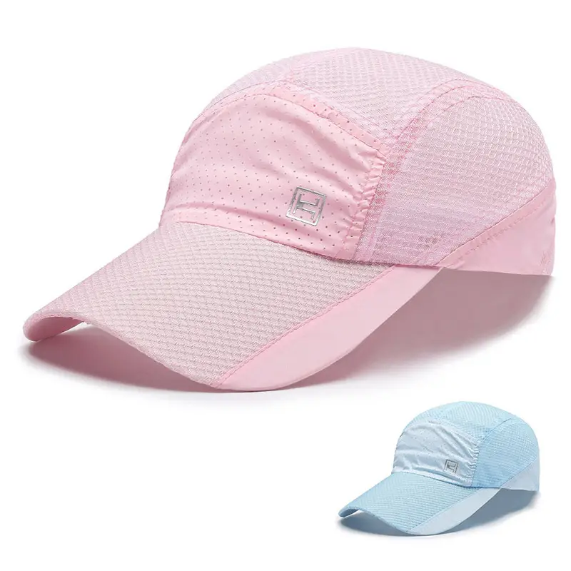 Pink Women's Mesh Travel Cap with Adjustable Closure - Image 3