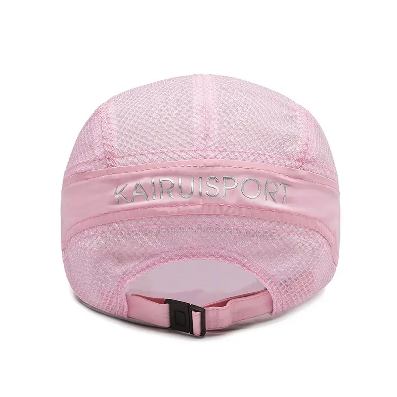 Pink Women's Mesh Travel Cap with Adjustable Closure - Image 5
