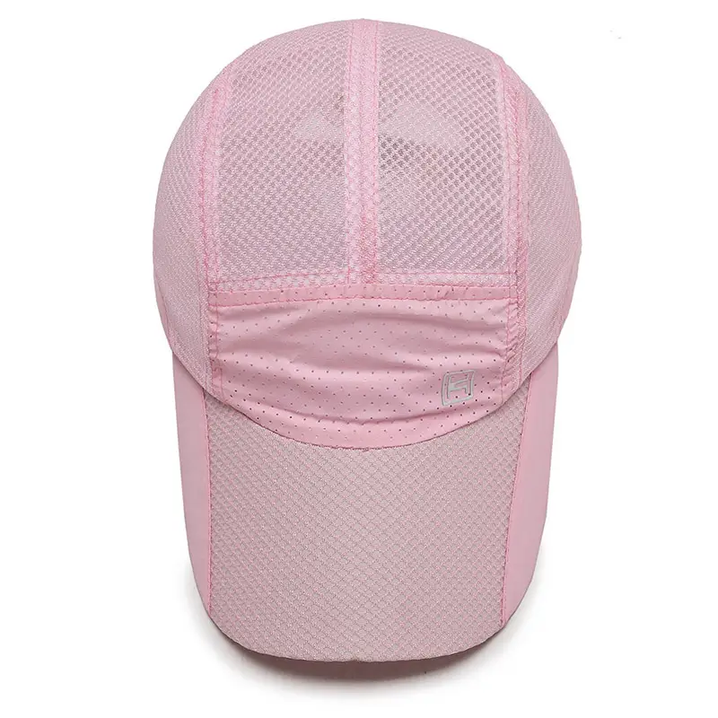 Pink Women's Mesh Travel Cap with Adjustable Closure - Image 6