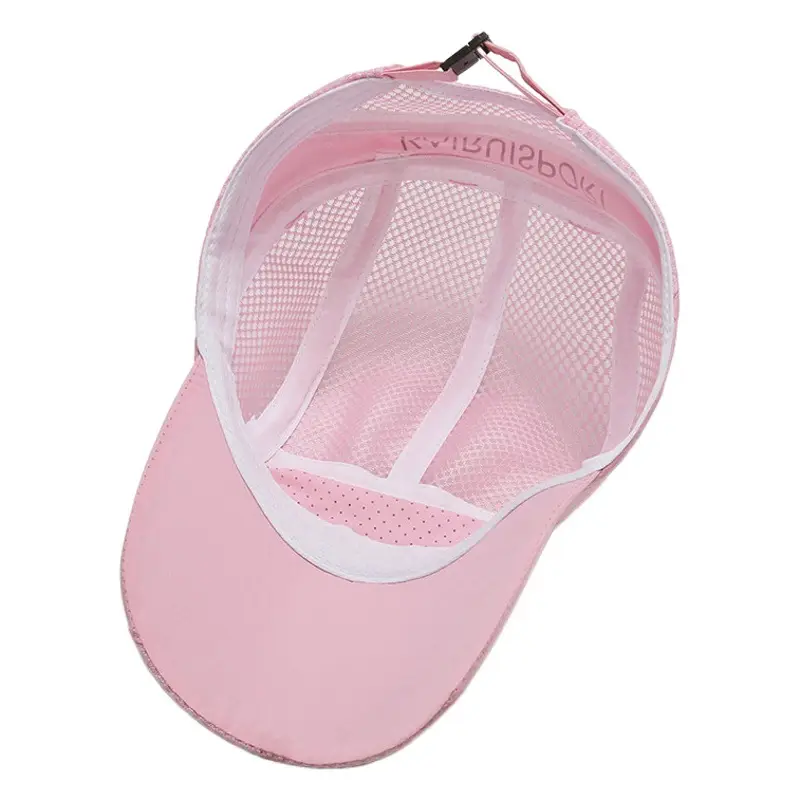 Pink Women's Mesh Travel Cap with Adjustable Closure