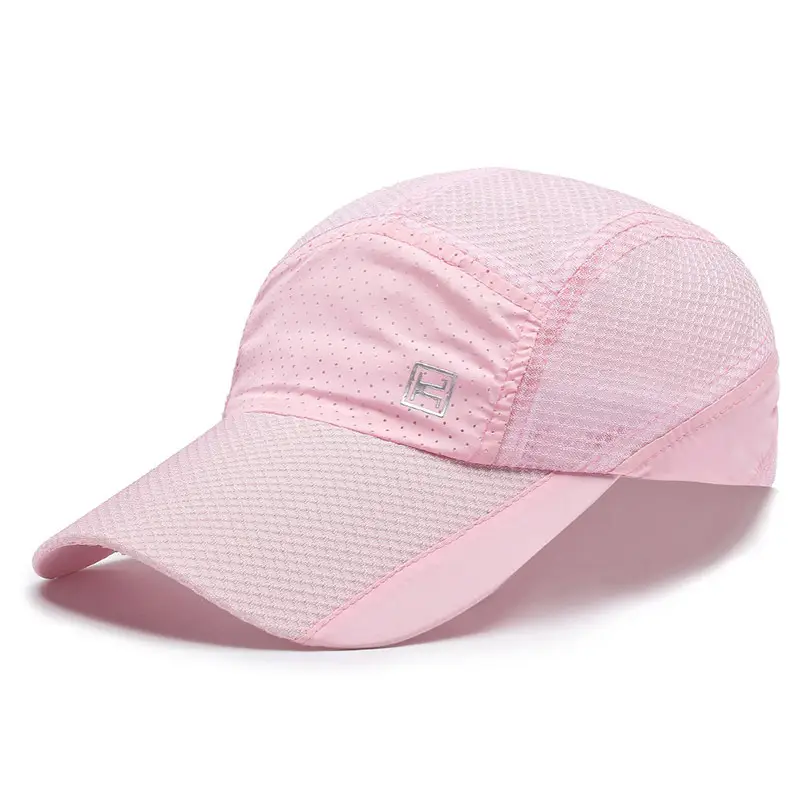 Pink Women's Mesh Travel Cap with Adjustable Closure - Image 2