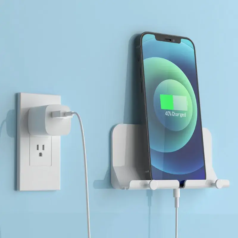 Wall-Mounted Phone Holder with No-Drill Design