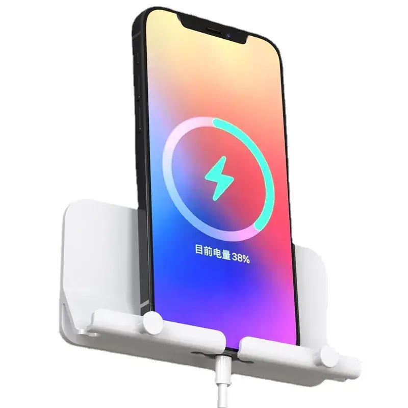 Wall-Mounted Phone Holder with No-Drill Design