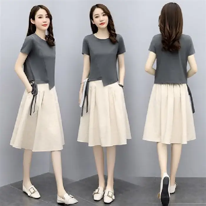 Women Loose Fit Skirt Set Summer 2026 Teal - Image 3
