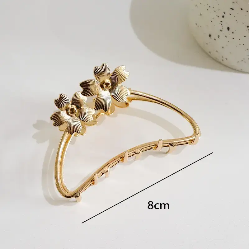 Large Silver Hairpin with Pearl Grip and Rhinestone Back