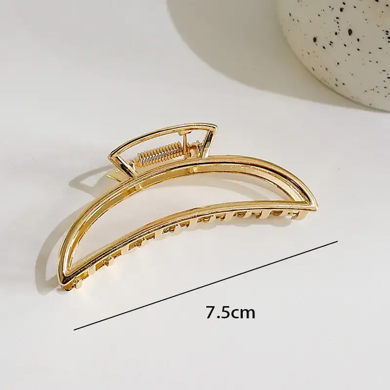 Large Silver Hairpin with Pearl Grip and Rhinestone Back