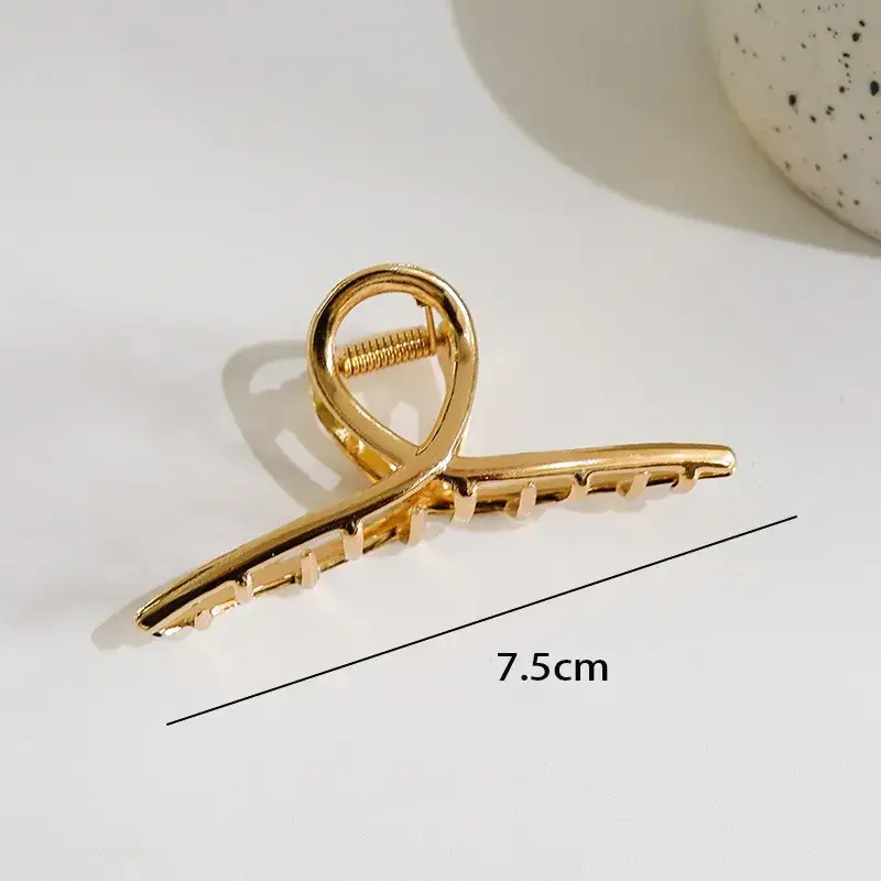 Large Silver Hairpin with Pearl Grip and Rhinestone Back