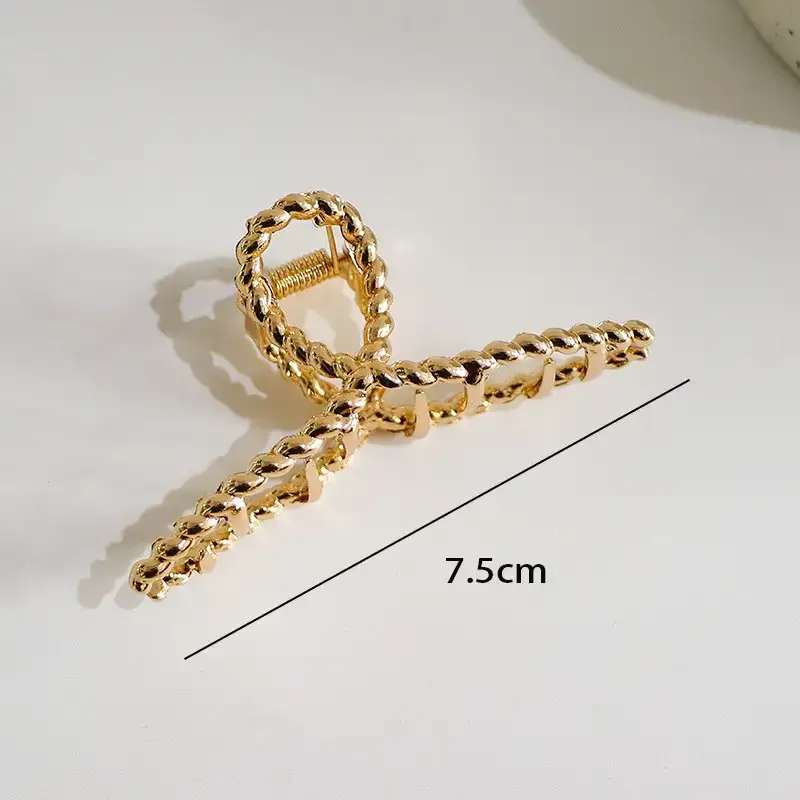 Large Silver Hairpin with Pearl Grip and Rhinestone Back
