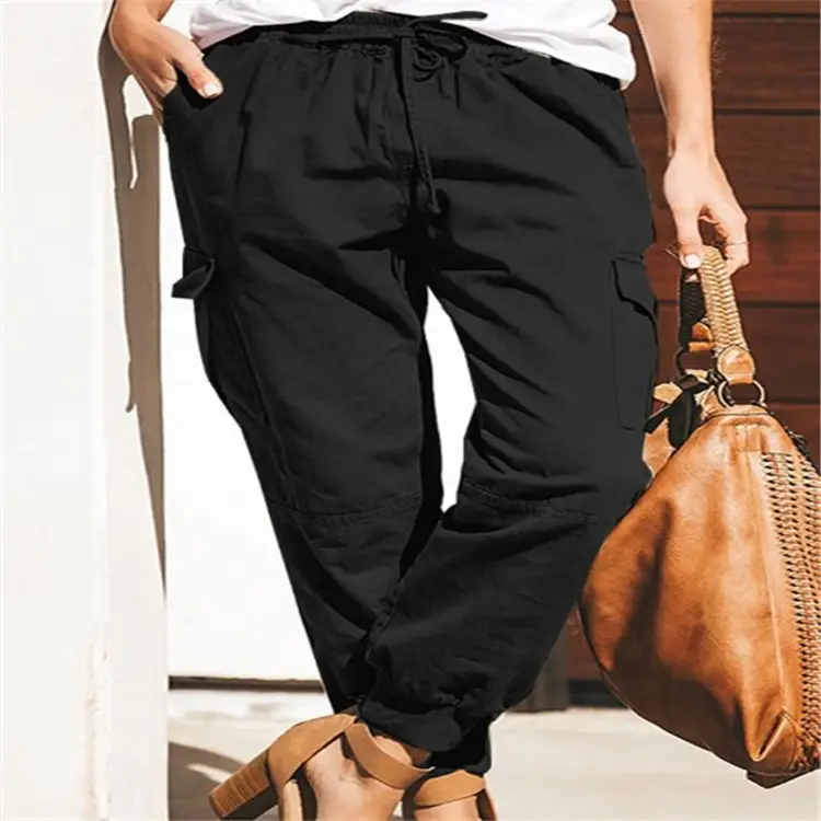 Women's 2023 Black Casual Pants with Drawstring Waist - Image 6