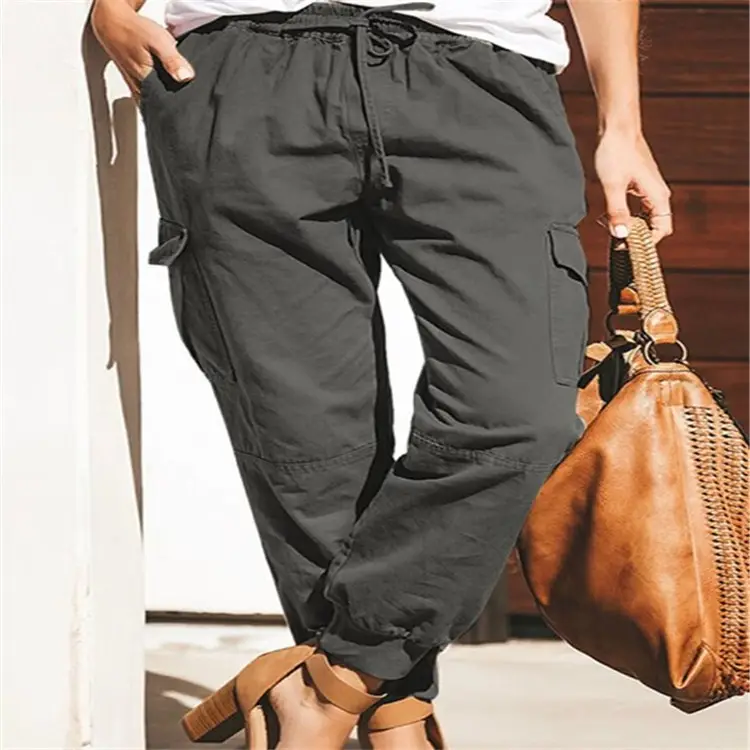 Women's 2023 Black Casual Pants with Drawstring Waist - Image 7