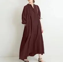 Women Grey Slimming Mid-Length Dress with Irregular Patchwork — feature 40