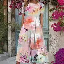 2025 Cross-Border Colorful Tie-Dye Off-Shoulder Dress for Plus Size Women — feature 6