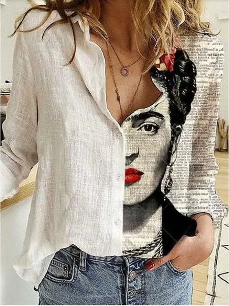 2021 New Arrival Long Sleeve Graph Print Shirt for Women - Image 12