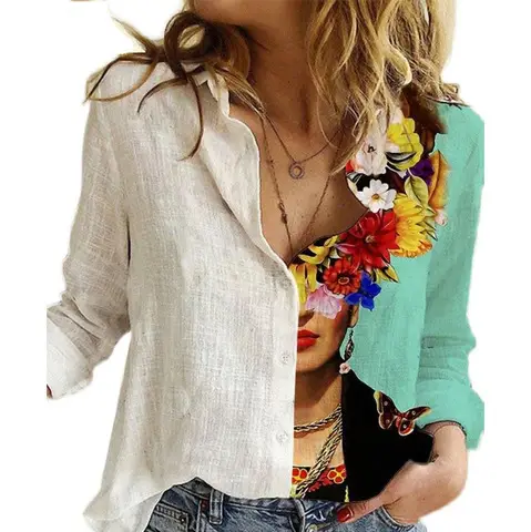 2021 New Arrival Long Sleeve Graph Print Shirt for Women - Image 14