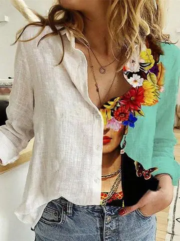 2021 New Arrival Long Sleeve Graph Print Shirt for Women - Image 18