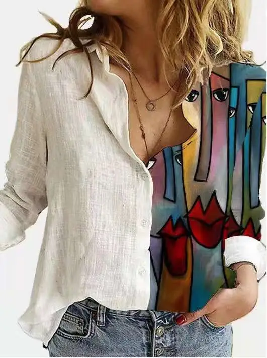 2021 New Arrival Long Sleeve Graph Print Shirt for Women - Image 9