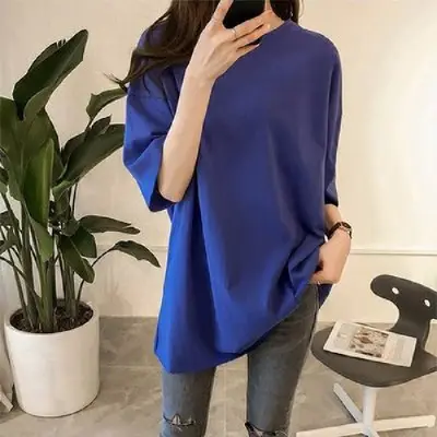 Women Purple Short Sleeve T-Shirt Large Summer 2021