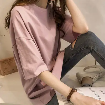 Women Purple Short Sleeve T-Shirt Large Summer 2021