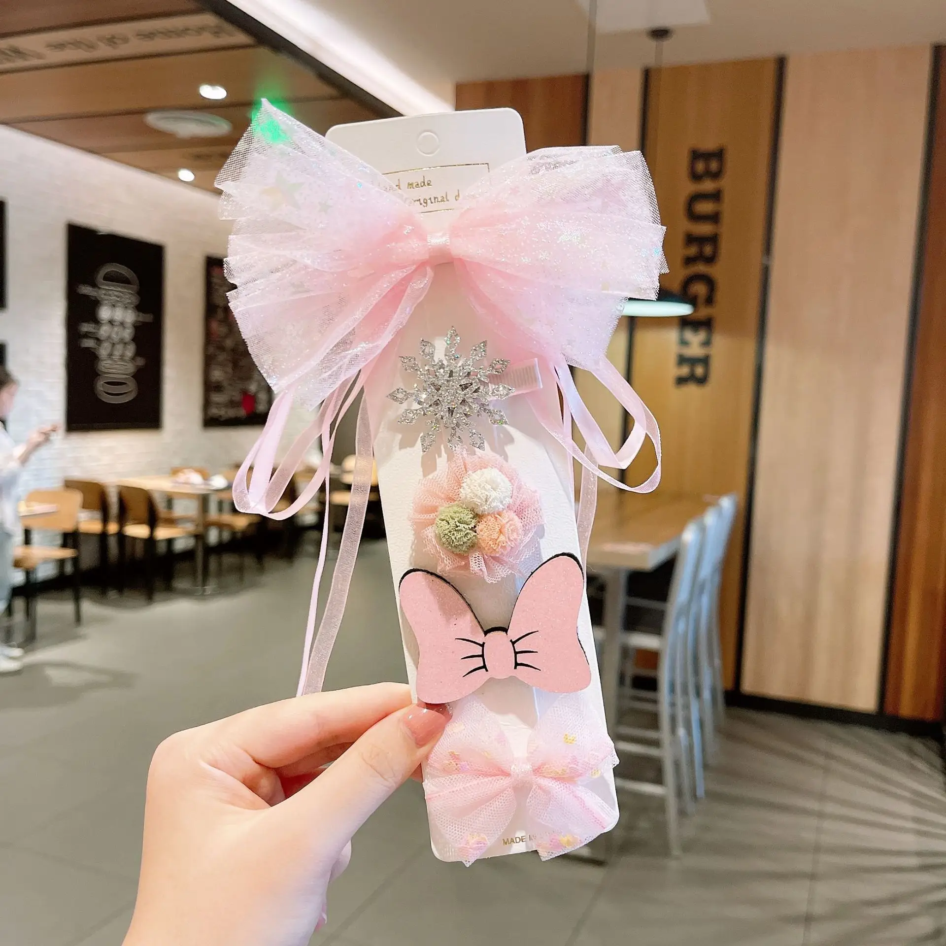 Frozen Hairpin Set Bow Hairpin Headwear Super Fairy Korean Girl Baby Aisha Princess Hair Accessories
