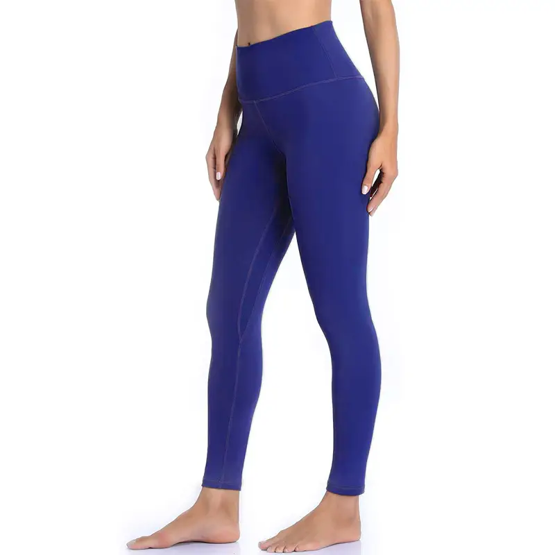 Women's Blue High Waist Yoga Pants High Waist Sports Leggings
