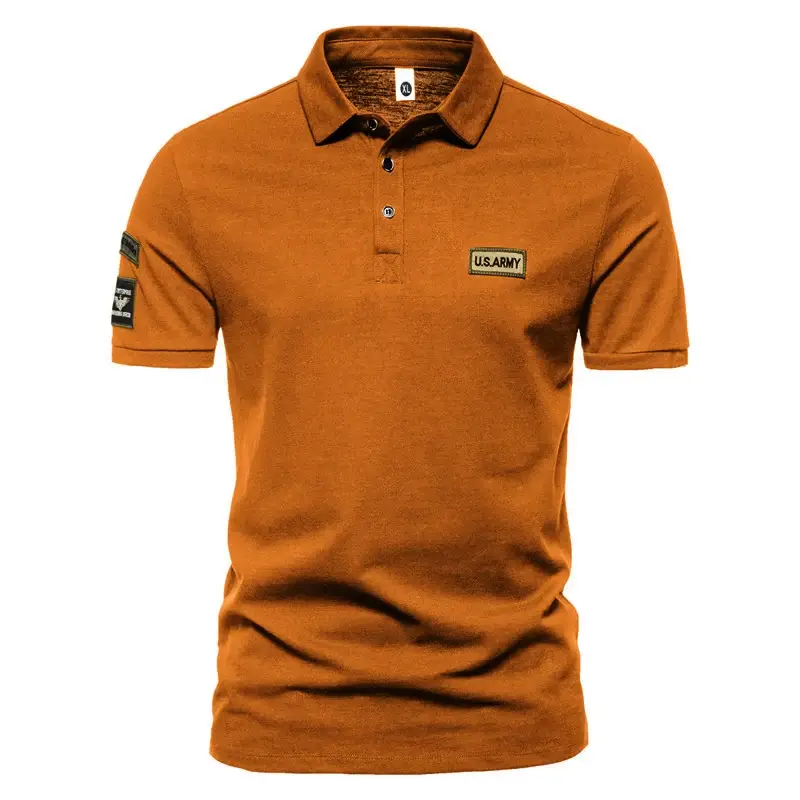 Men's Green Short Sleeve Polo Shirt with Logo — feature 3