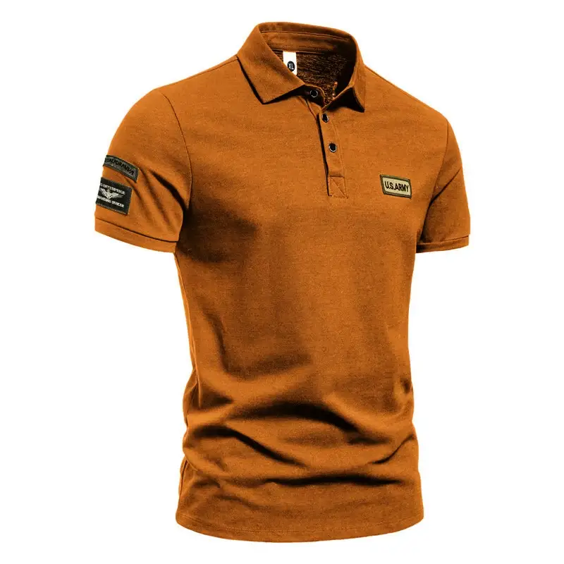 Men's Green Short Sleeve Polo Shirt with Logo — feature 4