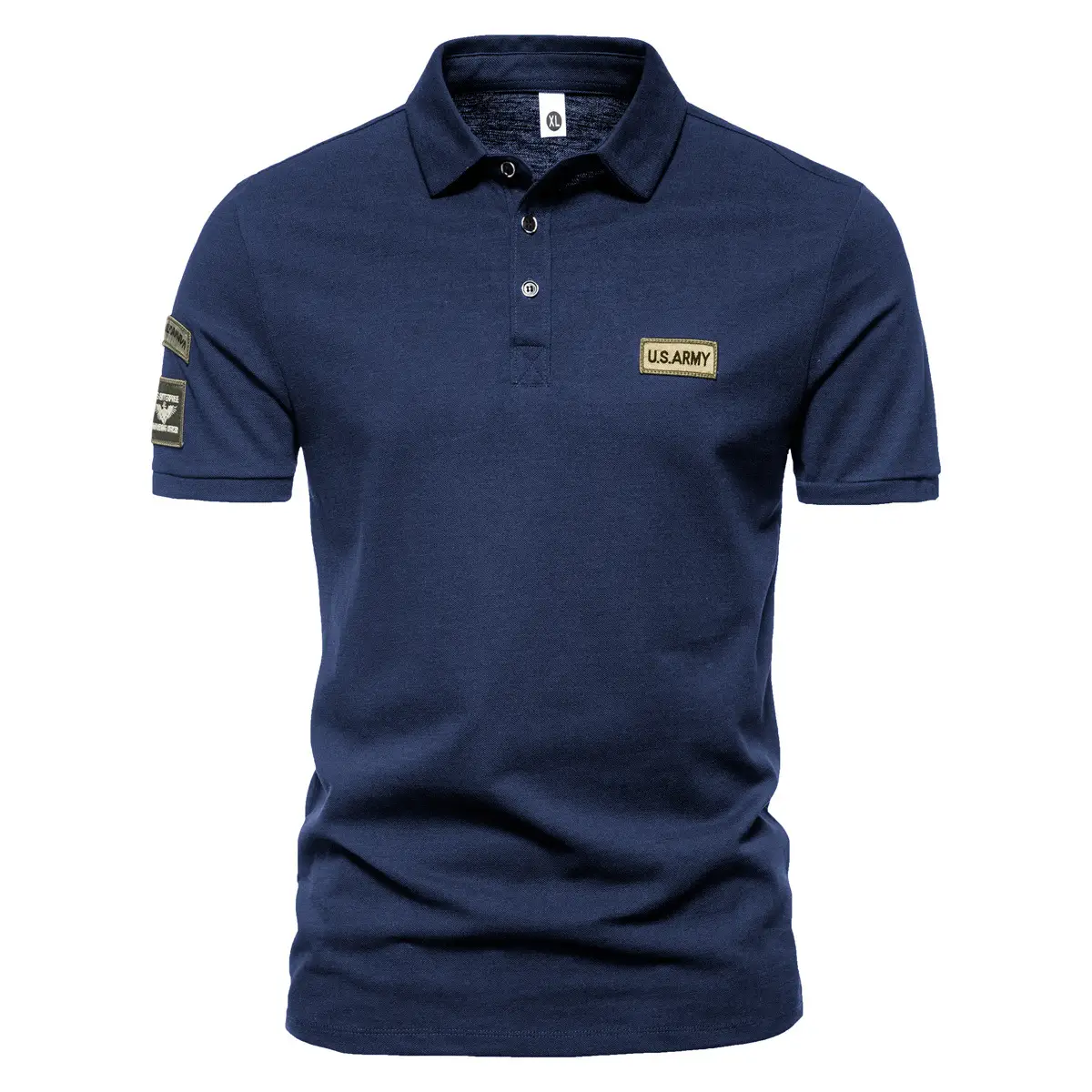 Men's Green Short Sleeve Polo Shirt with Logo - Image 4