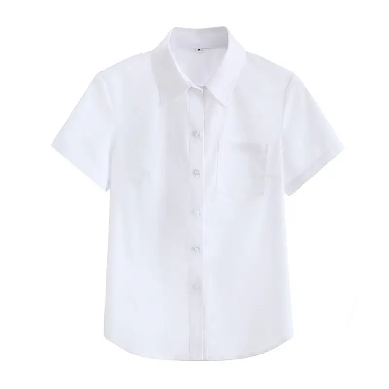 Women's White Plaid Bow Collar Shirt — feature 1