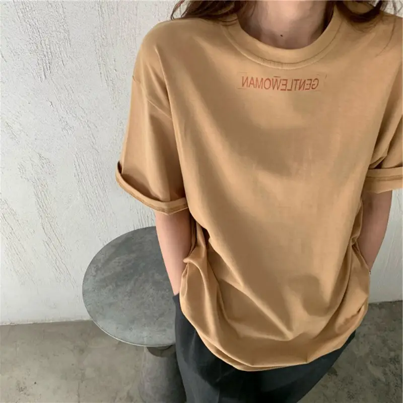 Women Short Sleeve T-Shirt White Loose Fit 2025 - Image 7
