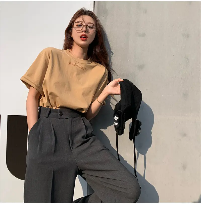 Women Short Sleeve T-Shirt White Loose Fit 2025 — feature 10