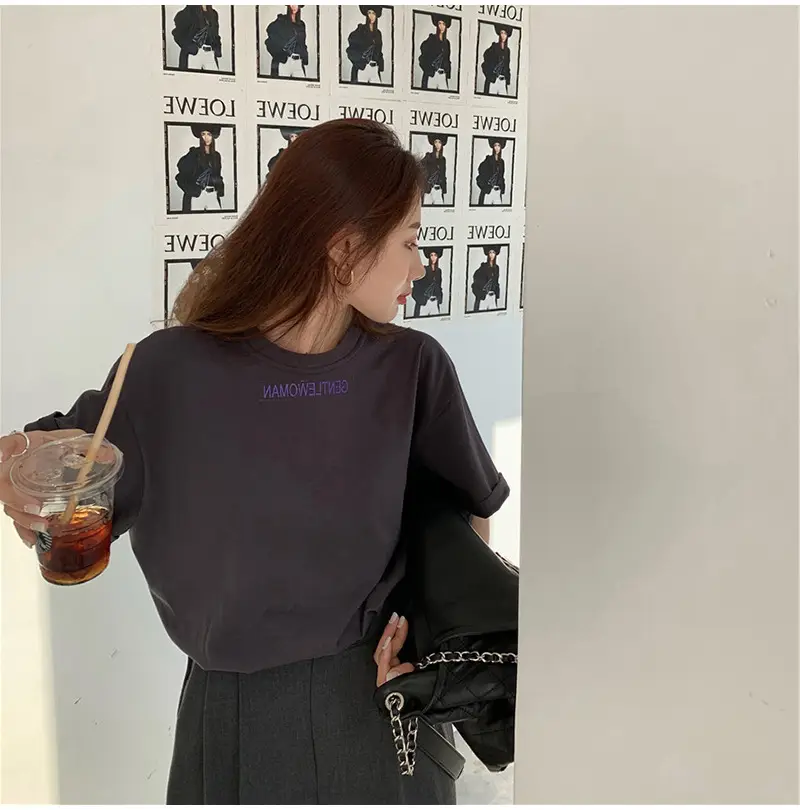 Women Short Sleeve T-Shirt White Loose Fit 2025 — feature 14