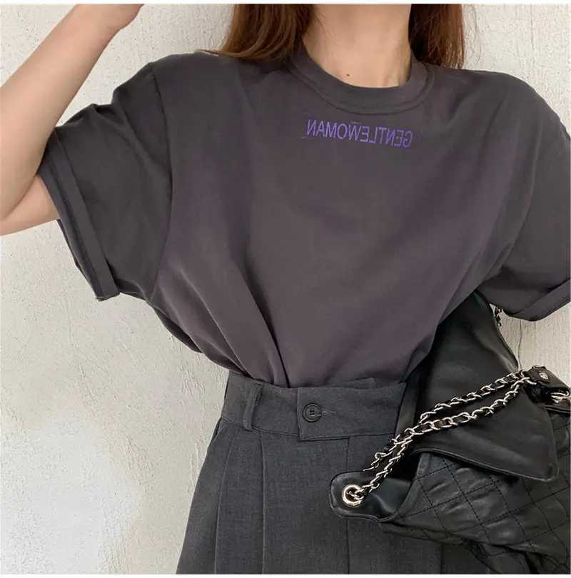 Women Short Sleeve T-Shirt White Loose Fit 2025 — feature 15