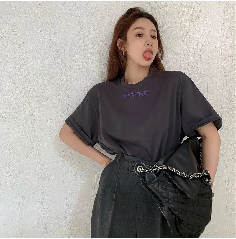 Women Short Sleeve T-Shirt White Loose Fit 2025 — feature 16