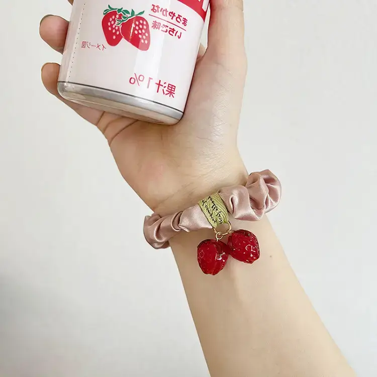 Persimmon Fruit Hair Ring with Heart Charm — feature 12