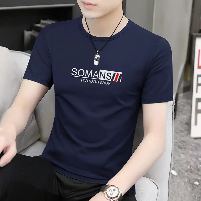 Men Maroon Round Neck Short Sleeve T-Shirt - Image 10