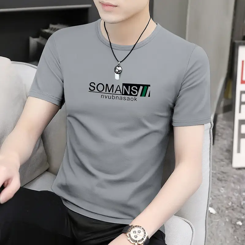 Men Maroon Round Neck Short Sleeve T-Shirt - Image 12